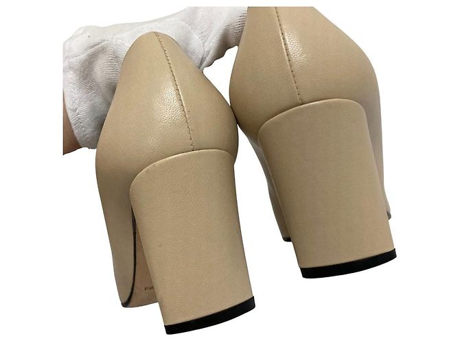 Autre Marque Sergio Rossi Leder-Pumps mit eckiger Kappe Beige - Ansicht 16