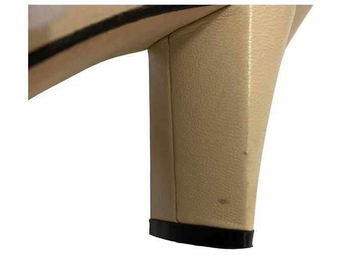 Autre Marque Sergio Rossi Leder-Pumps mit eckiger Kappe Beige - Ansicht 17