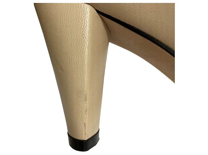 Autre Marque Sergio Rossi Leder-Pumps mit eckiger Kappe Beige - Ansicht 18