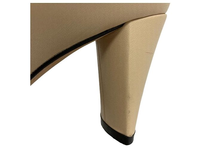 Autre Marque Sergio Rossi Leder-Pumps mit eckiger Kappe Beige - Ansicht 19