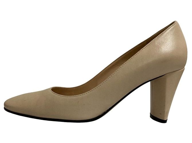 Autre Marque Sergio Rossi Leder-Pumps mit eckiger Kappe Beige - Ansicht 4