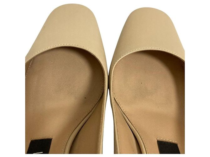Autre Marque Sergio Rossi Leder-Pumps mit eckiger Kappe Beige - Ansicht 8