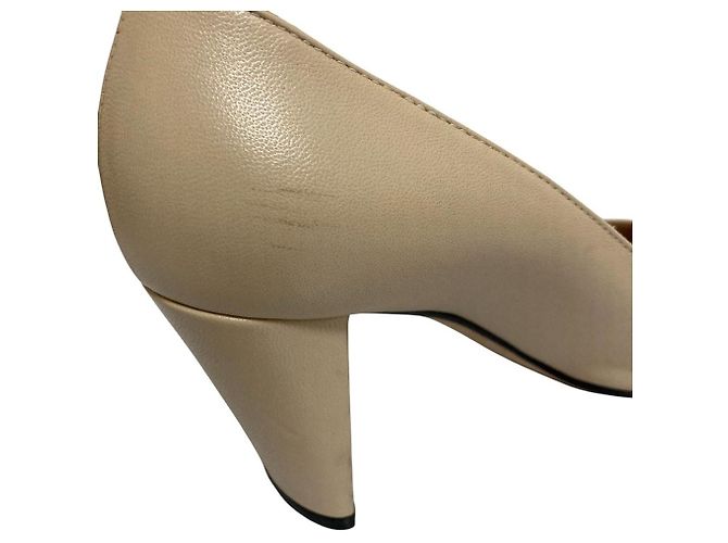 Autre Marque Sergio Rossi Leder-Pumps mit eckiger Kappe Beige - Ansicht 9
