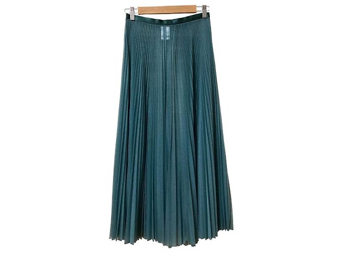 Autre Marque TOMORROWLAND Plissierter Midi-Rock aus Polyester Grün - Ansicht 2