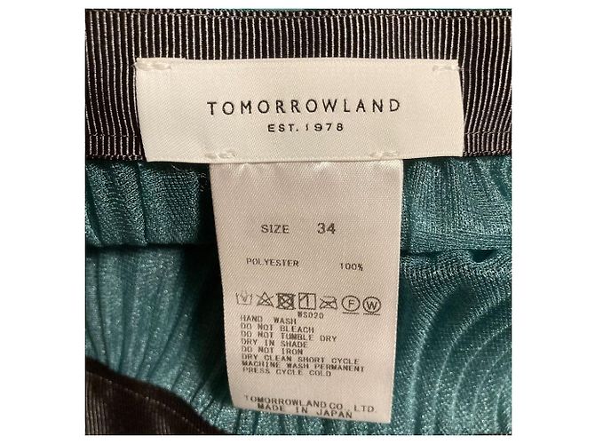 Autre Marque TOMORROWLAND Plissierter Midi-Rock aus Polyester Grün - Ansicht 3