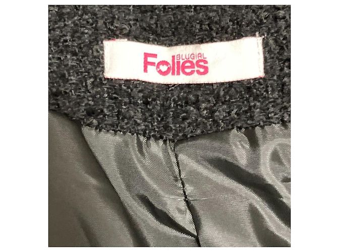 Autre Marque Chaqueta sin cuello Blugirl Folies de tweed Negro - vista 4