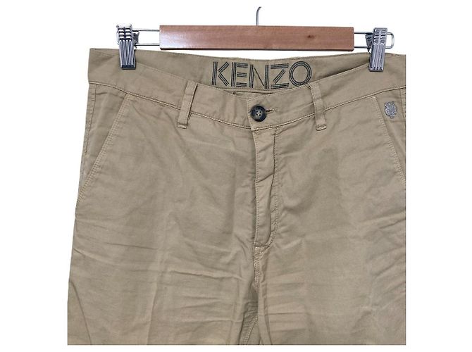 Pantaloni in cotone Kenzo Icon Motif Beige - vista 3