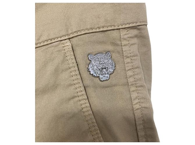 Pantaloni in cotone Kenzo Icon Motif Beige - vista 4