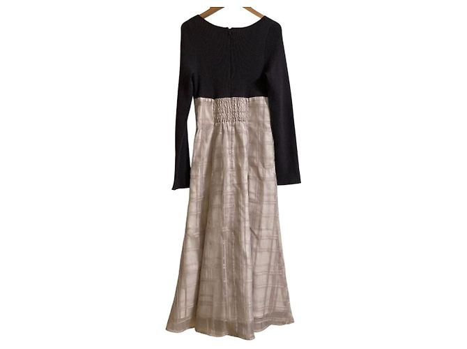 Autre Marque MERCURYDUO Docking-Kleid aus transparentem Karomuster-Strick Braun Pink - Ansicht 2