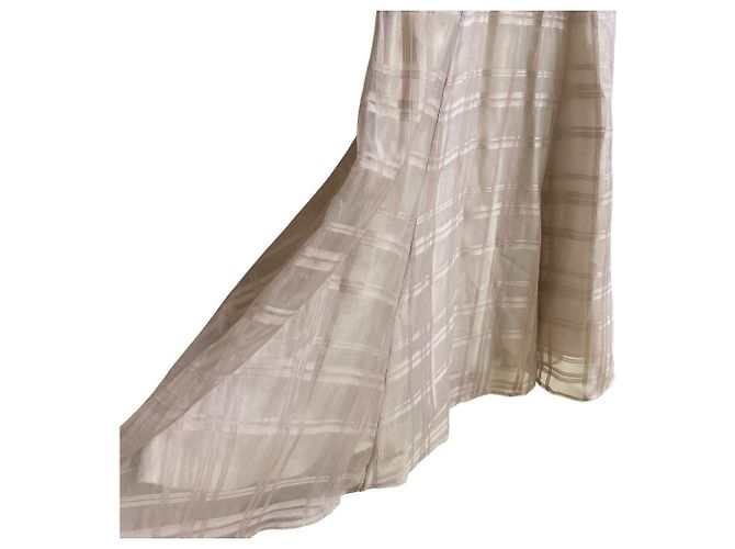 Autre Marque MERCURYDUO Docking-Kleid aus transparentem Karomuster-Strick Braun Pink - Ansicht 7