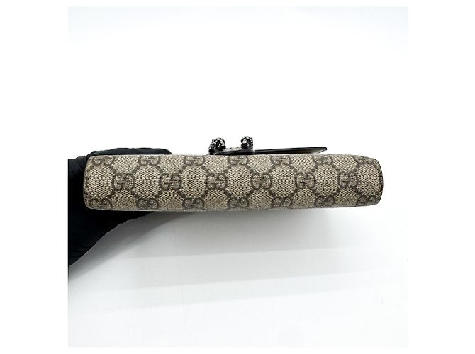 Pochette da polso Gucci Dionysus in canvas GG rivestito e pelle Marrone - vista 7