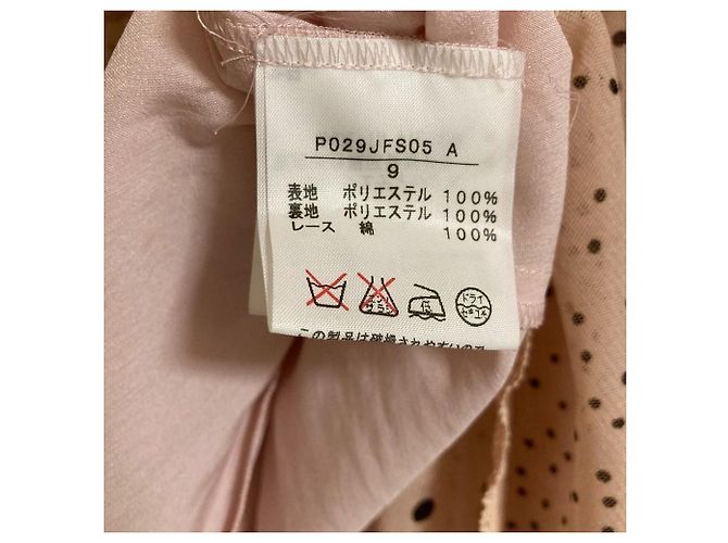 Autre Marque Saia midi evasê Ingeborg em renda de bolinhas Rosa - vista 4