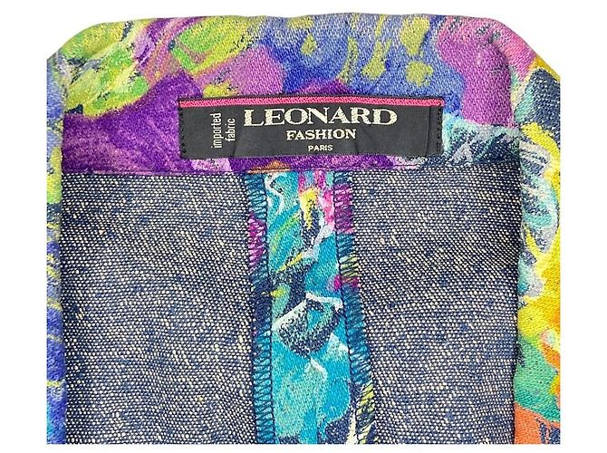 LEONARD Flower Print Silk Denim Jacket Multiple colors - view 3