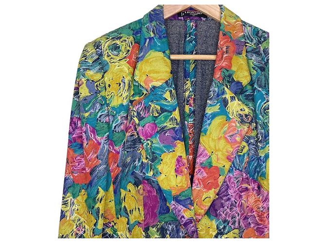 LEONARD Flower Print Silk Denim Jacket Multiple colors - view 4