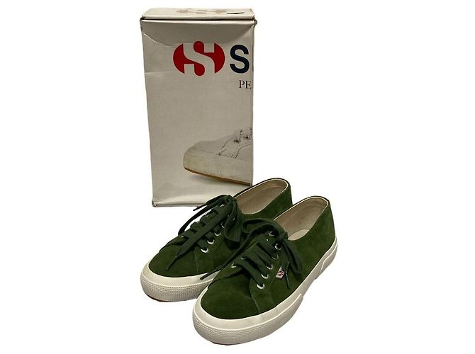 Autre Marque Sneakers basse in camoscio Superga SUEU Verde - vista 10