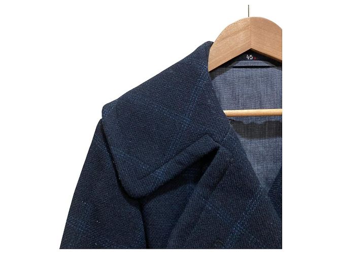 Autre Marque Cappotto in lana FOX BROTHERS 45R Blu Blu navy - vista 2