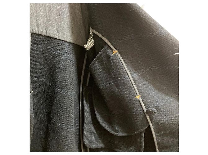 Autre Marque Cappotto in lana FOX BROTHERS 45R Blu Blu navy - vista 6