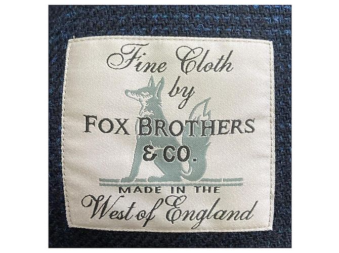 Autre Marque Cappotto in lana FOX BROTHERS 45R Blu Blu navy - vista 9