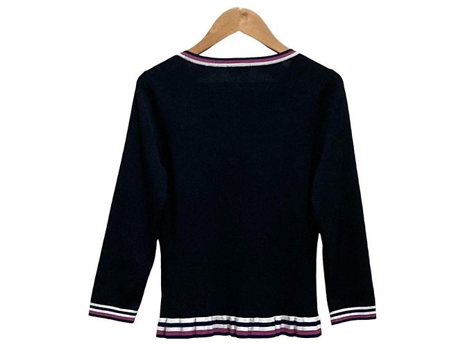 Autre Marque TO BE CHIC Pullover de malha de manga comprida Azul Azul marinho - vista 2