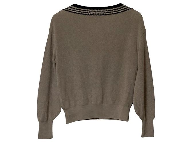 Autre Marque Jersey de punto con cuello en V Rene Castaño Negro - vista 2