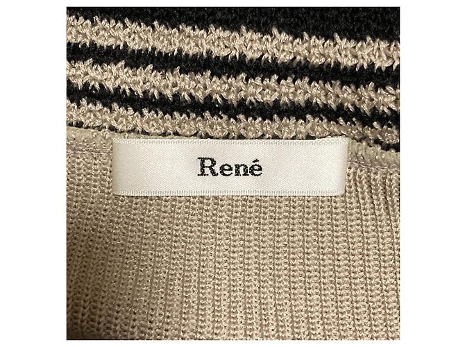Autre Marque Jersey de punto con cuello en V Rene Castaño Negro - vista 3
