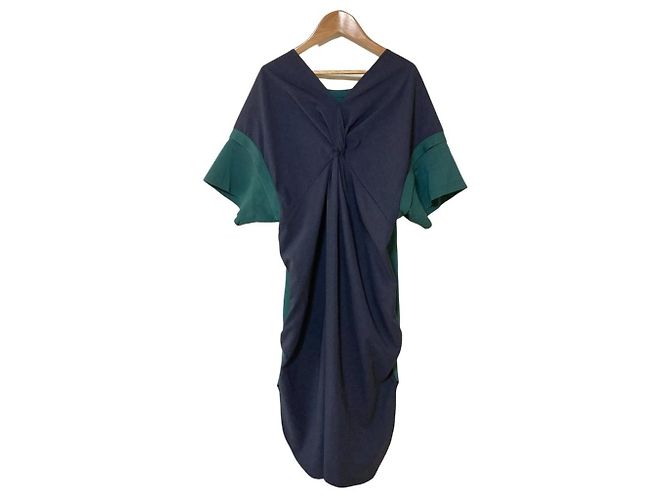 Autre Marque CAST : Vestido de punto combo con detalle en la espalda Verde Azul marino - vista 2