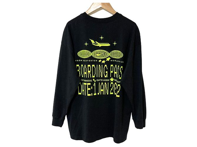 Autre Marque Nike Oversized Long Sleeve T-Shirt Schwarz Grün - Ansicht 2