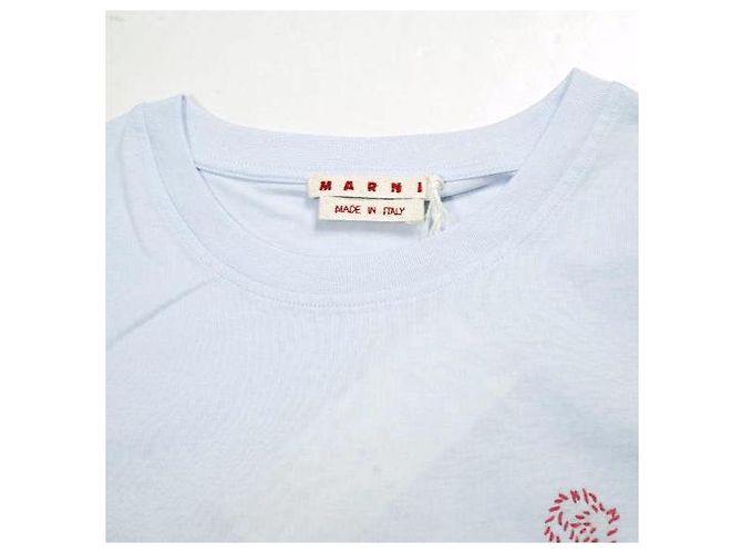 Camiseta bordada de jersey de algodón orgánico Marni Azul - vista 6