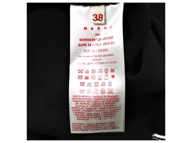 Jersey de algodón de punto Intarsia Maxi Logo Marni Negro - vista 10