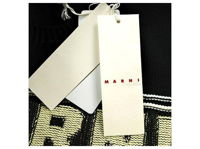 Jersey de algodón de punto Intarsia Maxi Logo Marni Negro - vista 4