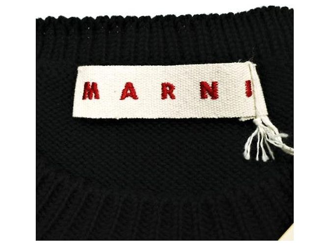 Jersey de algodón de punto Intarsia Maxi Logo Marni Negro - vista 5