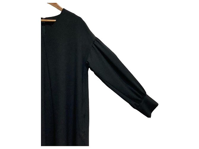 Autre Marque Lautreamont langes Kleid mit V-Ausschnitt Schwarz - Ansicht 3
