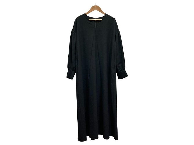 Autre Marque Lautreamont langes Kleid mit V-Ausschnitt Schwarz - Ansicht 4
