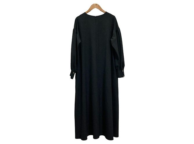 Autre Marque Lautreamont langes Kleid mit V-Ausschnitt Schwarz - Ansicht 5