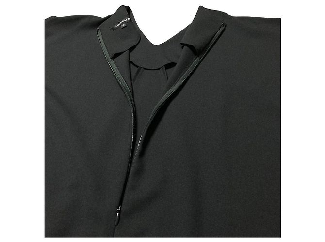 Autre Marque Lautreamont langes Kleid mit V-Ausschnitt Schwarz - Ansicht 7