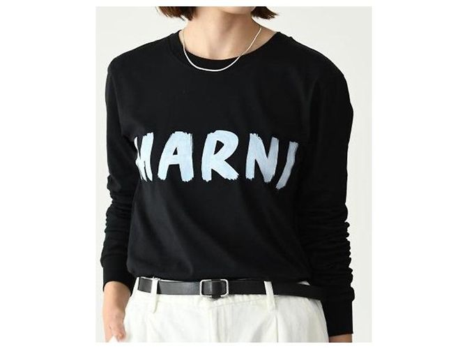 Camiseta de manga larga Marni en jersey de algodón orgánico Negro - vista 3