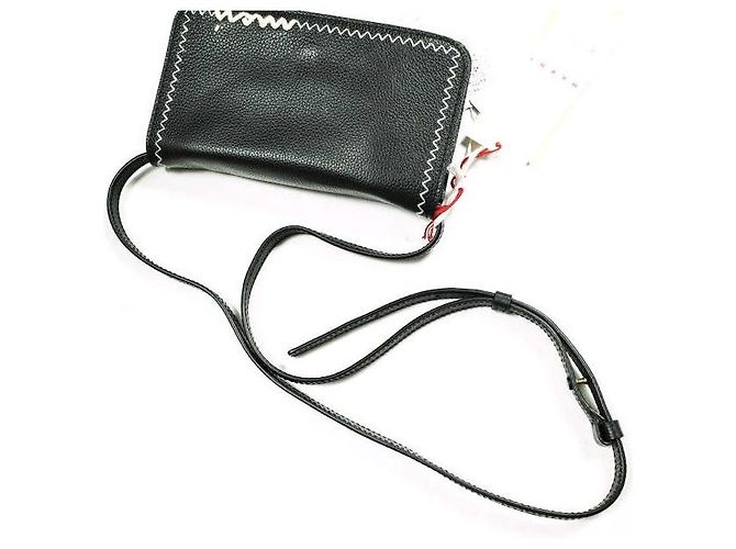 Borsa a tracolla 2way Marni Mending in pelle nera Nero - vista 10