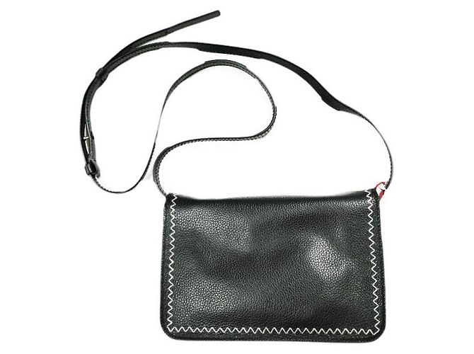Borsa a tracolla 2way Marni Mending in pelle nera Nero - vista 2