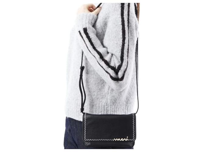 Borsa a tracolla 2way Marni Mending in pelle nera Nero - vista 3