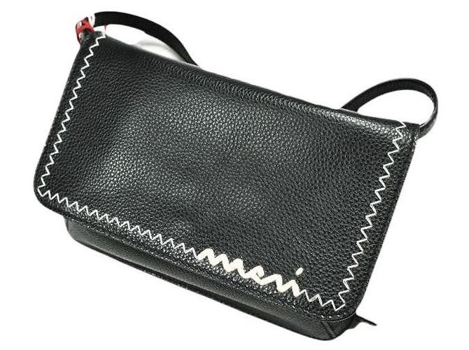 Borsa a tracolla 2way Marni Mending in pelle nera Nero - vista 5
