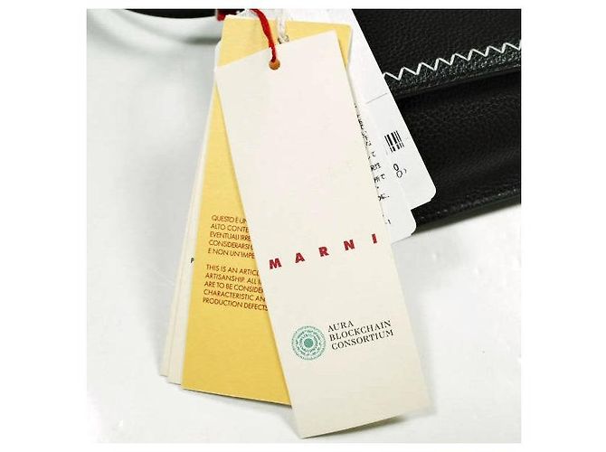 Borsa a tracolla 2way Marni Mending in pelle nera Nero - vista 6