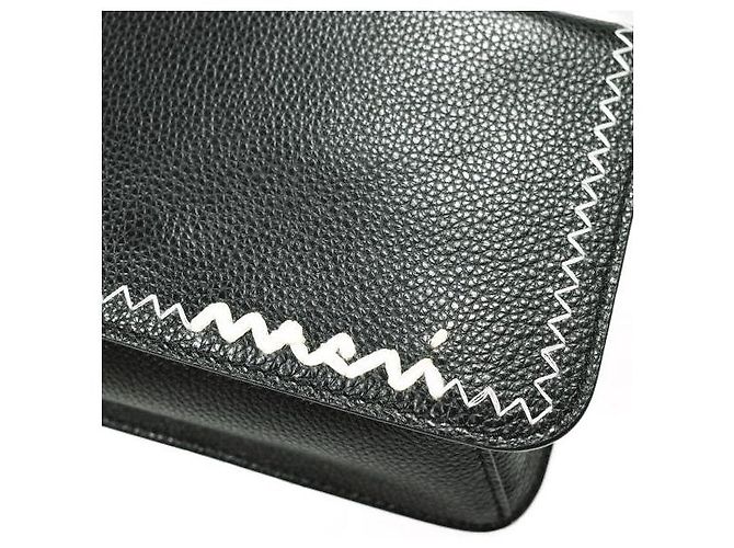 Borsa a tracolla 2way Marni Mending in pelle nera Nero - vista 8