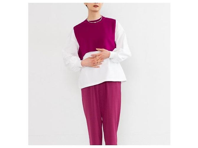Autre Marque HYKE S/C/P CROPPED TOP SWEATER
Chaleco de punto de seda, algodón y poliéster Púrpura - vista 3