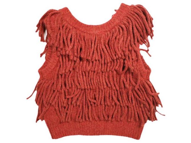 Autre Marque CLANE W FACE FRINGE KNIT VEST Strickweste Orange - Ansicht 2