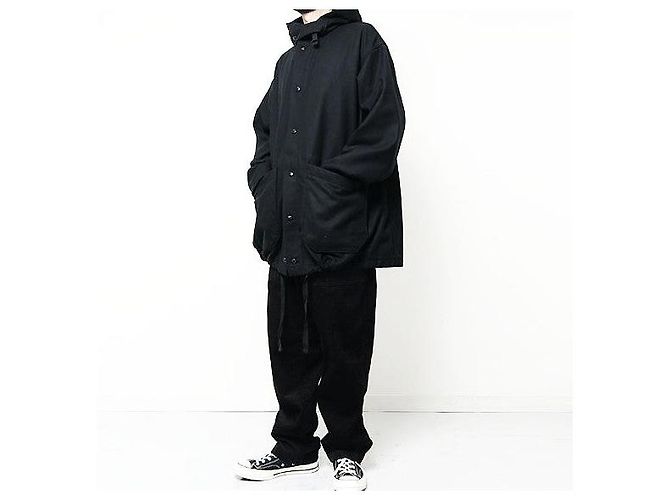 Autre Marque Engineered Garments Madison Parka 20oz Melton Coat Negro - vista 3