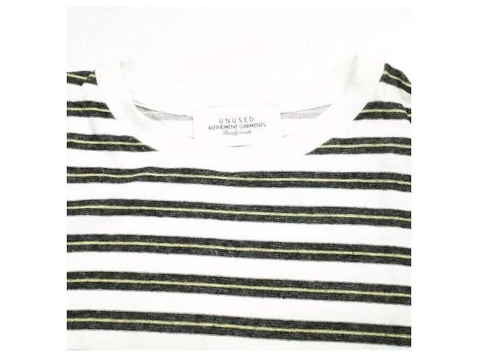 Autre Marque Camiseta de manga larga UNUSED con borde, camiseta de algodón de manga larga Negro Blanco - vista 5
