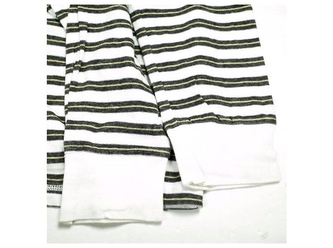 Autre Marque Camiseta de manga larga UNUSED con borde, camiseta de algodón de manga larga Negro Blanco - vista 7