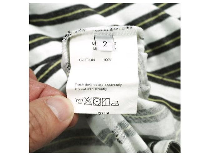 Autre Marque Camiseta de manga larga UNUSED con borde, camiseta de algodón de manga larga Negro Blanco - vista 8