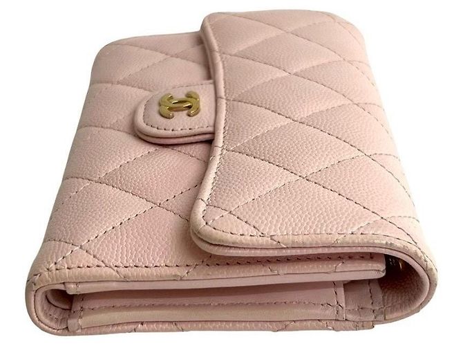 Cartera bifold Chanel de piel Matelassé Rosa - vista 11