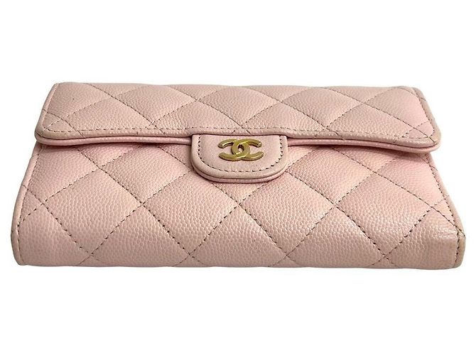 Cartera bifold Chanel de piel Matelassé Rosa - vista 13